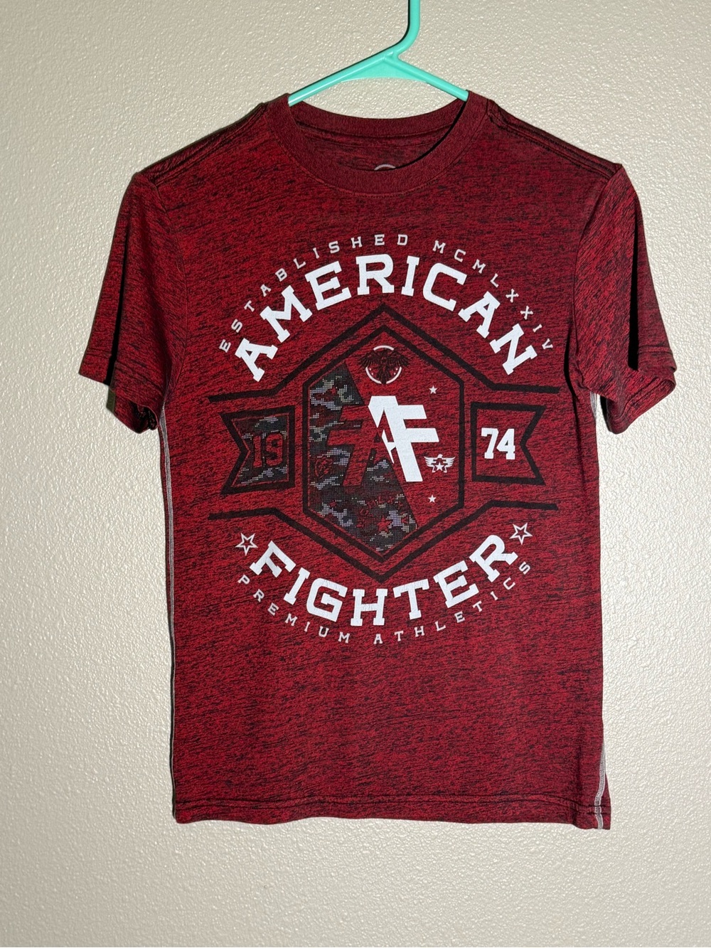 American Fighter Maroon Red Heather Graphic Tee
